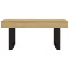Világosbarna és fekete MDF és vas dohányzóasztal 90x45x40 cm