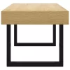 Világosbarna és fekete MDF és vas dohányzóasztal 90x45x40 cm