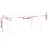 Világosbarna és fekete MDF és vas dohányzóasztal 90x45x40 cm