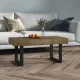 Sötétbarna és fekete MDF és vas dohányzóasztal 90x45x40 cm