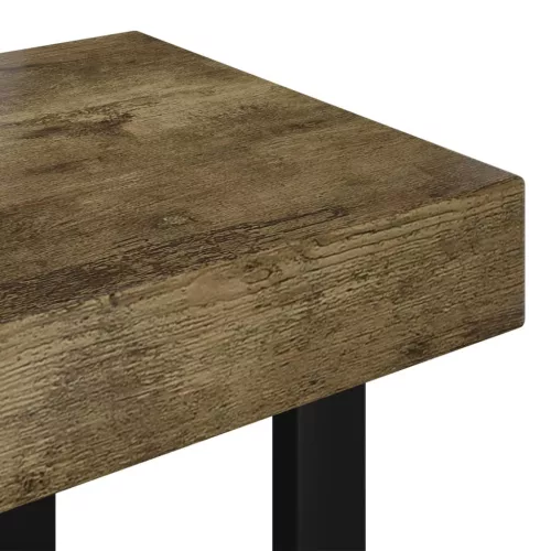 Sötétbarna és fekete MDF és vas dohányzóasztal 90x45x40 cm