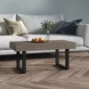 Szürke és fekete MDF és vas dohányzóasztal 90x45x40 cm