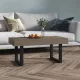 Szürke és fekete MDF és vas dohányzóasztal 90x45x40 cm