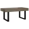 Szürke és fekete MDF és vas dohányzóasztal 90x45x40 cm