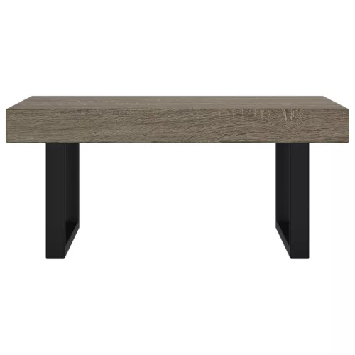 Szürke és fekete MDF és vas dohányzóasztal 90x45x40 cm
