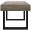 Szürke és fekete MDF és vas dohányzóasztal 90x45x40 cm
