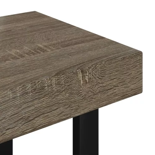 Szürke és fekete MDF és vas dohányzóasztal 90x45x40 cm