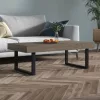 Szürke és fekete MDF és vas dohányzóasztal 120x60x40 cm