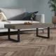 Szürke és fekete MDF és vas dohányzóasztal 120x60x40 cm