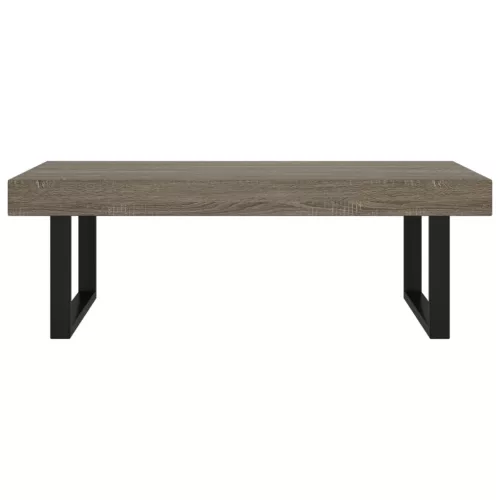 Szürke és fekete MDF és vas dohányzóasztal 120x60x40 cm