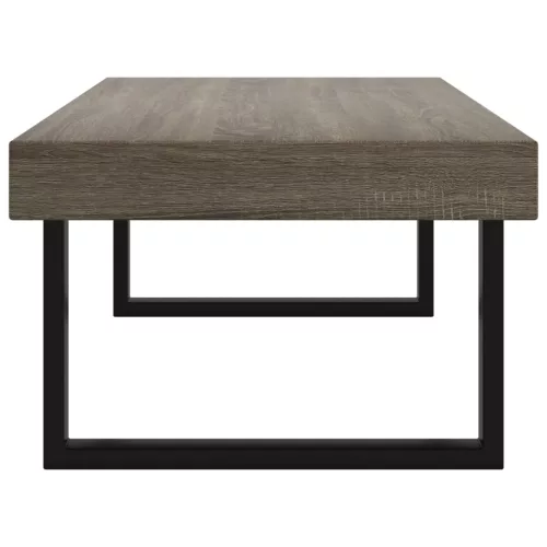 Szürke és fekete MDF és vas dohányzóasztal 120x60x40 cm