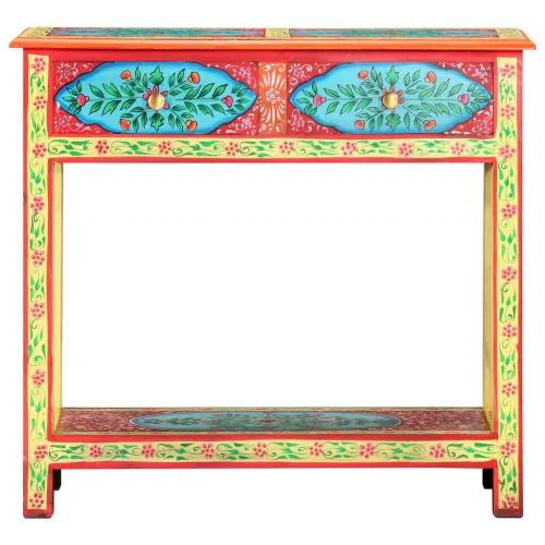 Kézzel festett tömör mangófa tálalóasztal 80 x 35 x 75 cm