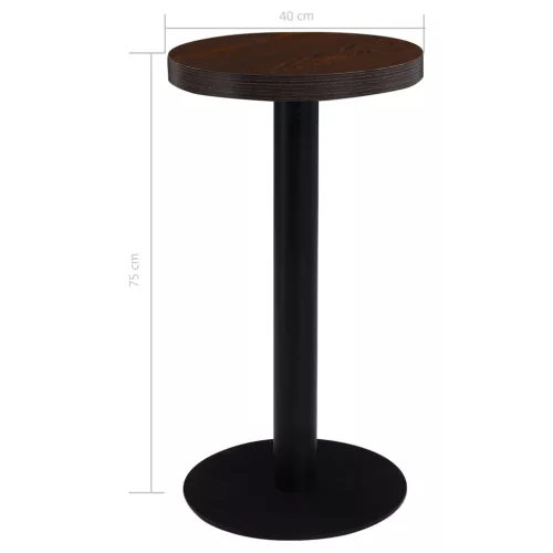 Sötétbarna MDF bisztróasztal 40 cm