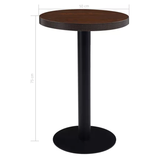 Sötétbarna MDF bisztróasztal 50 cm