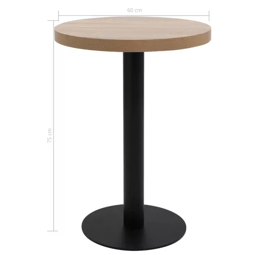 Világosbarna MDF bisztróasztal 60 cm