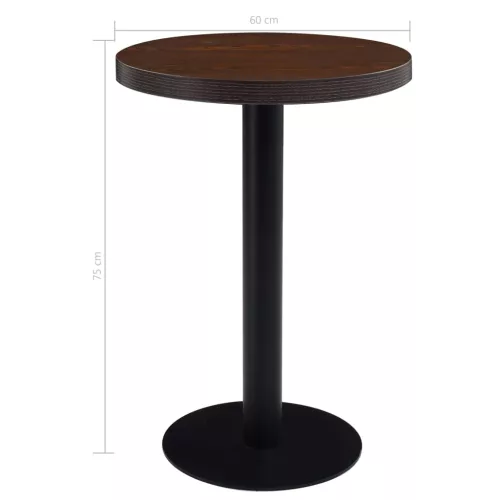 Sötétbarna MDF bisztróasztal 60 cm