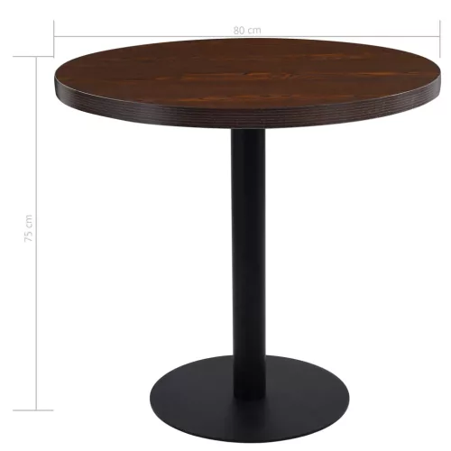 Sötétbarna MDF bisztróasztal 80 cm