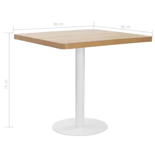 Világosbarna MDF bisztróasztal 80 x 80 cm