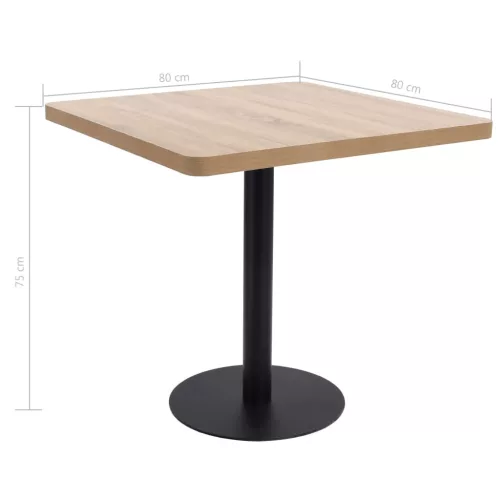 Világosbarna MDF bisztróasztal 80 x 80 cm