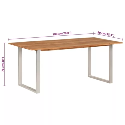 Tömör akácfa étkezőasztal 180 x 90 x 76 cm