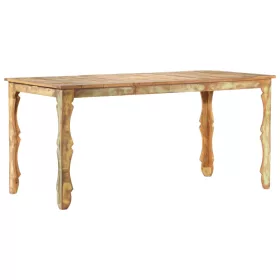   Tömör újrahasznosított fa étkezőasztal 160 x 80 x 76 cm