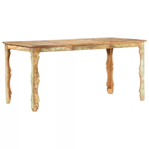 Tömör újrahasznosított fa étkezőasztal 160 x 80 x 76 cm