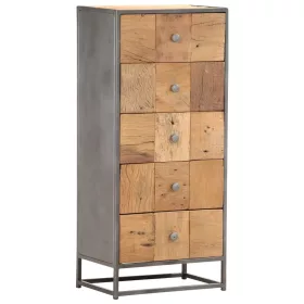   Tömör újrahasznosított fa fiókos szekrény 45 x 30 x 100 cm