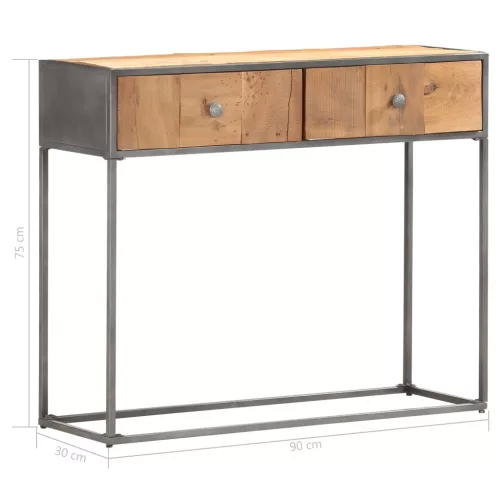 Tömör újrahasznosított fa tálalóasztal 90 x 30 x 75 cm