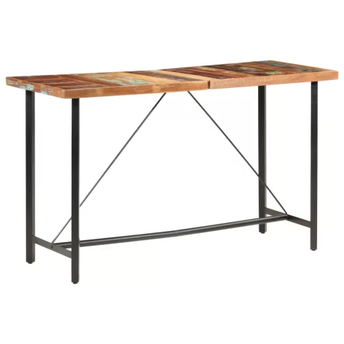 Tömör újrahasznosított fa bárasztal 180 x 70 x 107 cm