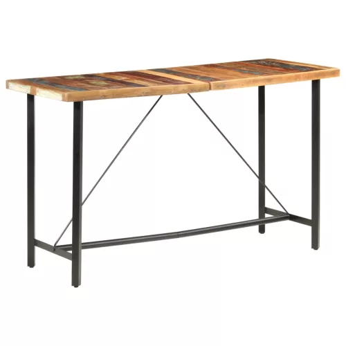 Tömör újrahasznosított fa bárasztal 180 x 70 x 107 cm
