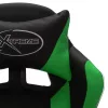 Zöld és fekete műbőr versenyszék RGB LED-világítással