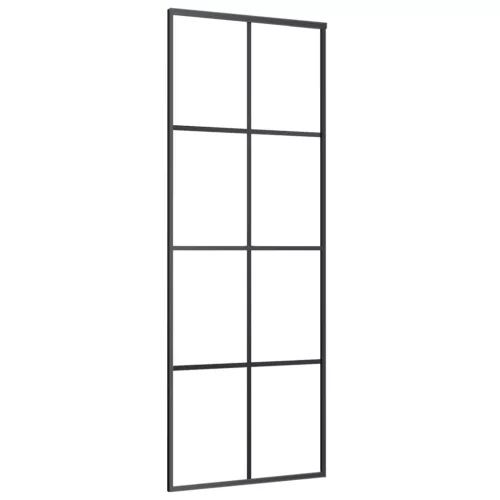 Fekete alumínium és ESG üveg tolóajtó 76 x 205 cm