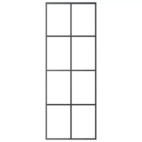 Fekete alumínium és ESG üveg tolóajtó 76 x 205 cm