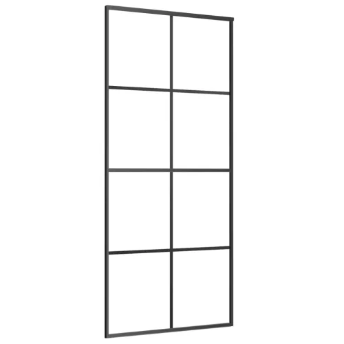 Fekete alumínium és ESG üveg tolóajtó 90 x 205 cm