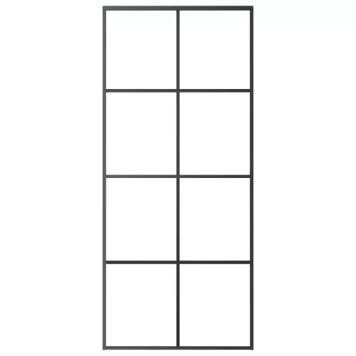 Fekete alumínium és ESG üveg tolóajtó 90 x 205 cm