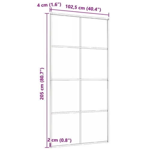 Fekete alumínium és ESG üveg tolóajtó 102,5 x 205 cm