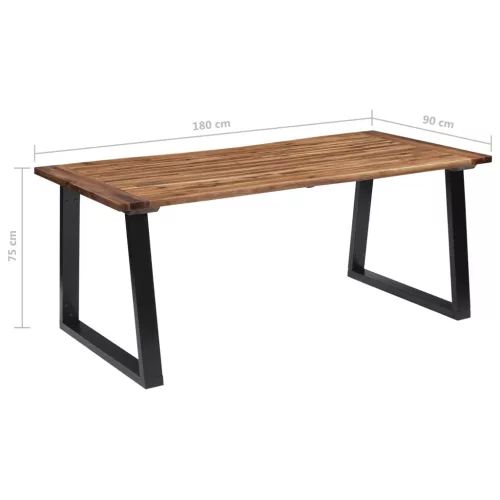 Tömör akácfa étkezőasztal 180 x 90 cm
