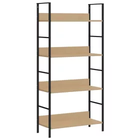   4 szintes tölgyszínű szerelt fa könyvespolc 60x27,6x124,5 cm