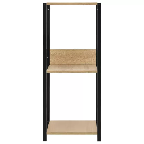 Fekete és tölgyszínű szerelt fa könyvespolc 33,5x39,6x79,7 cm
