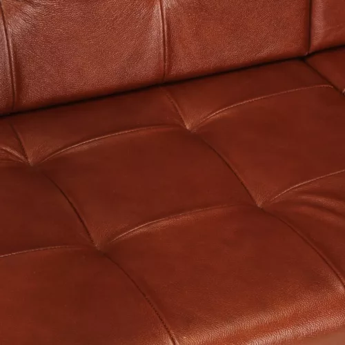 2 személyes barna valódi kecskebőr kanapé
