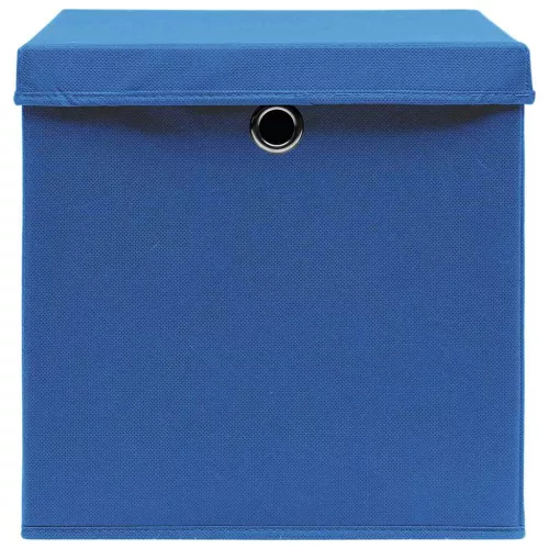 4 db fekete szövet tárolódoboz fedéllel 32 x 32 x 32 cm