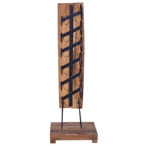 Tömör tíkfa bortartó állvány 6 palackhoz 35 x 35 x 100 cm