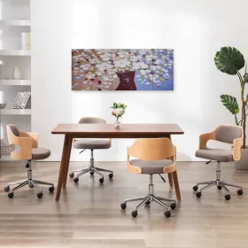   Többszínű vázás virágos nyomtatott vászon faliképszett 150x60cm
