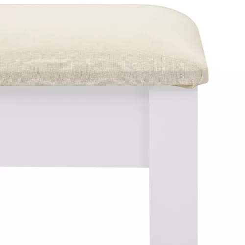 Fehér császárfa MDF fésülködőasztal ülőkével 65x36x128 cm