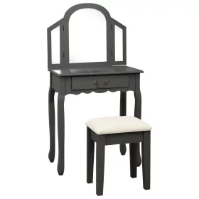   Szürke császárfa MDF fésülködőasztal ülőkével 65x36x128 cm
