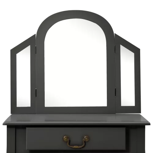 Szürke császárfa MDF fésülködőasztal ülőkével 65x36x128 cm