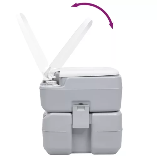 Szürke hordozható kemping WC 20+10 L