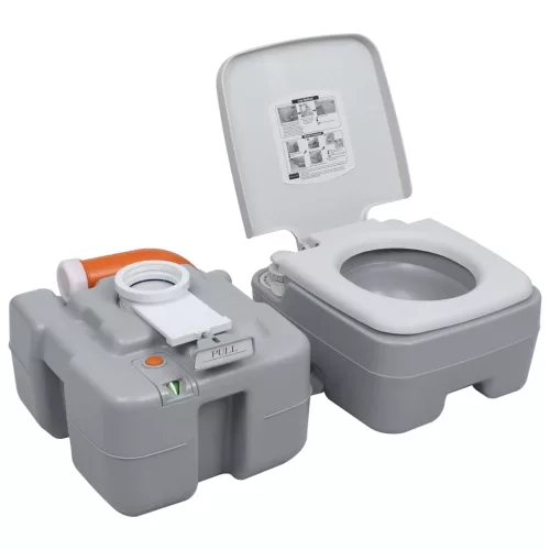 Szürke hordozható kemping WC 20+10 L