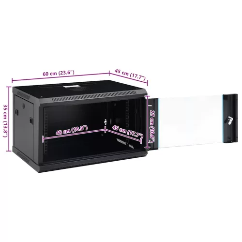 6U fali hálózati szekrény 19" IP20 600 x 450 x 375 mm