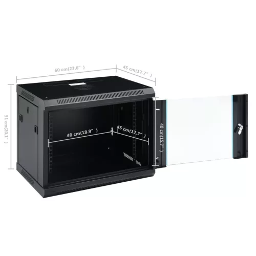 9U fali hálózati szekrény 19" IP20 600 x 450 x 510 mm